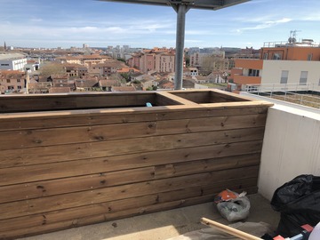 Jardinière et banc en bois en PIN à TOULOUSE