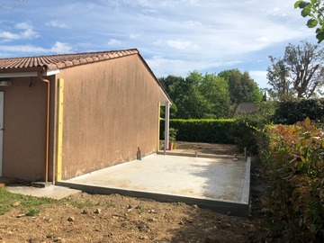 Réception de la dalle maçonné avant fabrication des mur a Tournefeuille 