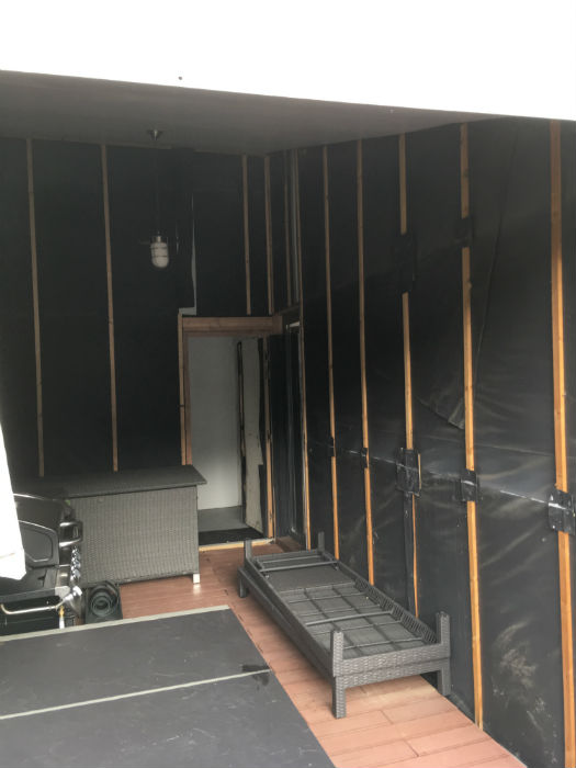 Création d’habillage d’avancé de toit en bardage Résineux chantier Toulouse