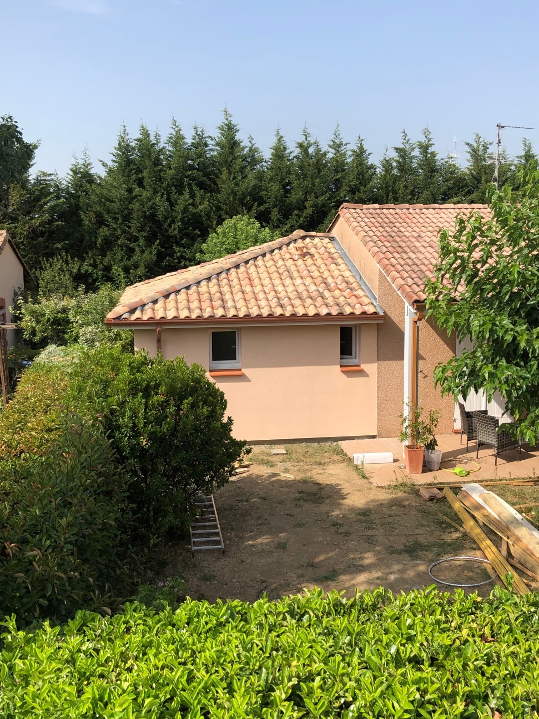 Ossature Bois extension avec bardage peint thermolaqué a Quint-Fonsegrive