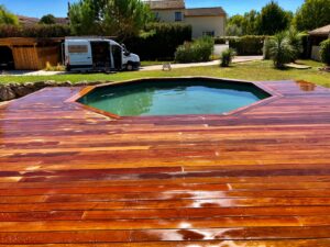 Terrasse bois exotique Marrassanduba en COURS a Draimil-Lafage